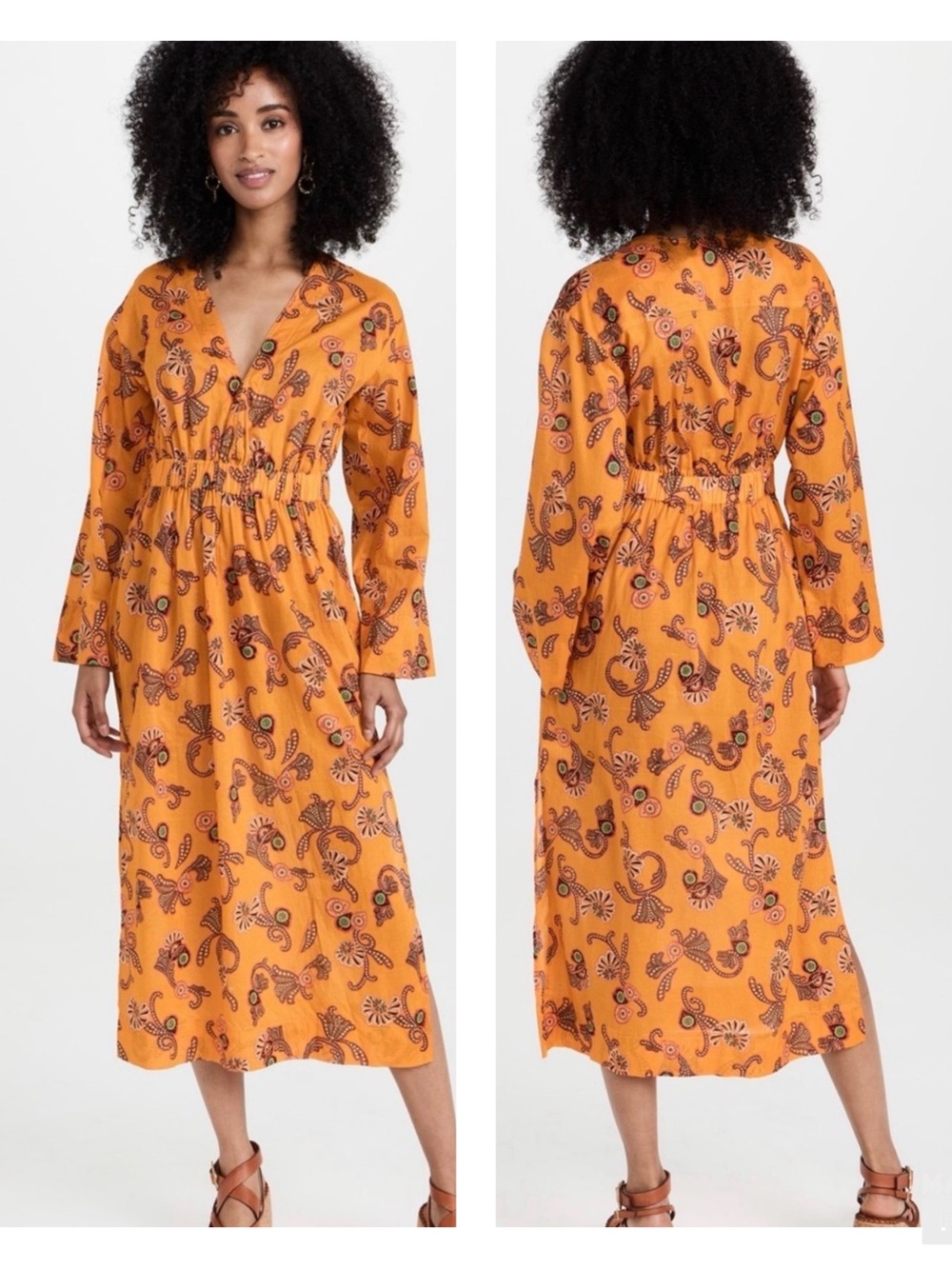 A.L.C. Willa Midi Dress Limone Multi Floral Cotton Voile Size 0 NWT
